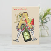 Invitation Anniversaire - Monogramme majuscule -lettre A (Debout devant)