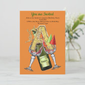 Invitation Anniversaire - Monogramme majuscule -lettre A (Debout devant)