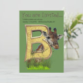 Invitation Anniversaire - Monogramme majuscule - lettre B (Debout devant)