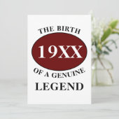 Invitation Anniversaire Monogramme Nom initial Année Humour A (Debout devant)