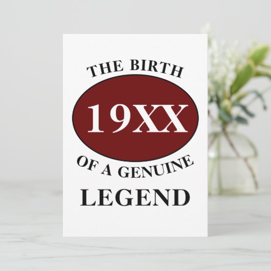 Invitation Anniversaire Monogramme Nom initial Année Humour A (Debout devant)