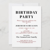 Invitation Anniversaire Monogramme Nom initial Année Humour A (Dos)