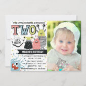 Invitation Anniversaire Monster de deux ans (Devant)