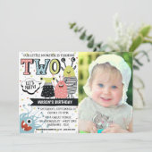 Invitation Anniversaire Monster de deux ans (Debout devant)