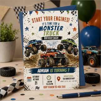 Invitation Anniversaire Monster Truck