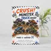 Invitation Anniversaire Monster Truck Bash (Debout devant)