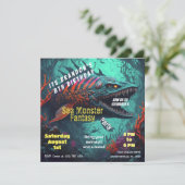 Invitation Anniversaire Monstre de mer Imaginaire (Debout devant)