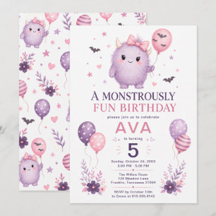 Invitation Anniversaire monstrueusement amusant de 5 ans