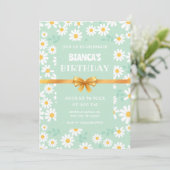 INVITATION ANNIVERSAIRE MOTIF FLEURS (Debout devant)