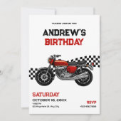 Invitation Anniversaire moto classique (Devant)