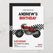 Invitation Anniversaire moto classique (Devant / Derrière)