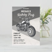 Invitation Anniversaire moto rétro vintage (Debout devant)