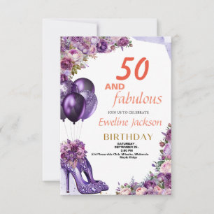 Invitation Anniversaire mou Kawaii violet