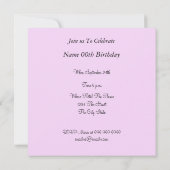 Invitation anniversaire Moustache Rose (Dos)