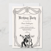 Invitation Anniversaire musical vintage (Devant)
