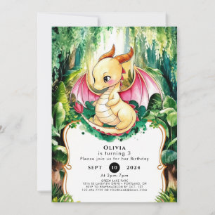 Invitation Anniversaire mystique du Dragon mignon