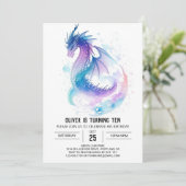 Invitation Anniversaire Mythique Du Dragon Pour Enfants Imagi (Debout devant)