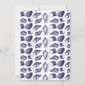 Invitation Anniversaire Navy Party Shells Ocean Beach Sea (Dos)