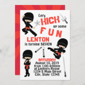 Invitation Anniversaire Ninja (Devant / Derrière)
