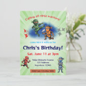 Invitation Anniversaire Ninja Warrior (Debout devant)