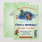 Invitation Anniversaire Ninja Warrior (Devant / Derrière)