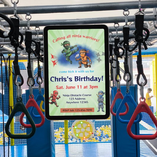 Invitation Anniversaire Ninja Warrior
