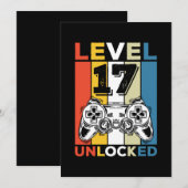 Invitation Anniversaire Niveau 17 Déverrouillé 17 Gaming Vint (Devant / Derrière)