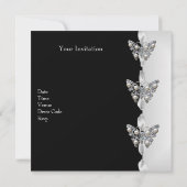Invitation Anniversaire Noir Blanc Argent Perle Pa (Dos)