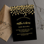Invitation Anniversaire noir confetti luxe