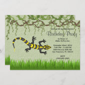 Invitation Anniversaire noir doux MIGNON de jungle de vignes (Devant / Derrière)