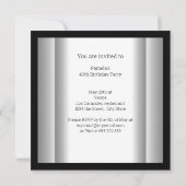 Invitation Anniversaire noir et blanc (Dos)