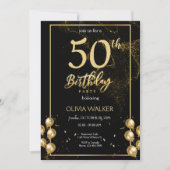 Invitation Anniversaire noir et or (Devant)