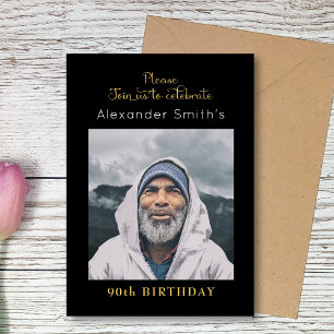 Invitation Anniversaire Noir Et Or