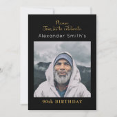 Invitation Anniversaire Noir Et Or (Devant)