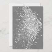 INVITATION ANNIVERSAIRE NOIR HOLOGRAPHIQUE EN ARGENT ÉLÉGANT (Dos)