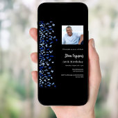 Invitation Anniversaire noir marine bleu photo