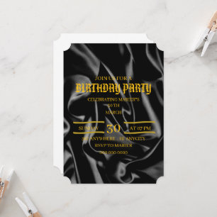 Invitation anniversaire Noir & Or, 30 ans Invitati