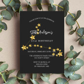 Invitation Anniversaire Noir Pisces constellation d'étoiles
