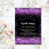 Invitation Anniversaire noir violet luxe