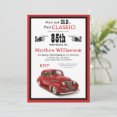 Invitation Anniversaire non ancienne mais classique rouge 193 (Debout devant)