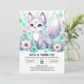 Invitation Anniversaire numérique Boho Fox (Debout devant)