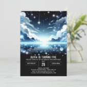 Invitation Anniversaire numérique céleste (Debout devant)