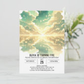 Invitation Anniversaire numérique céleste (Debout devant)