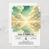 Invitation Anniversaire numérique céleste (Devant / Derrière)