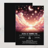 Invitation Anniversaire numérique céleste (Devant / Derrière)