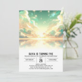 Invitation Anniversaire numérique céleste (Debout devant)