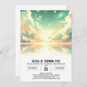 Invitation Anniversaire numérique céleste (Devant / Derrière)