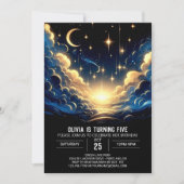 Invitation Anniversaire numérique céleste de Boho (Devant)