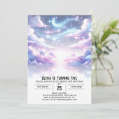 Invitation Anniversaire numérique céleste de l'espace extérie (Debout devant)