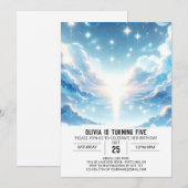 Invitation Anniversaire numérique céleste des beaux nuages (Devant / Derrière)